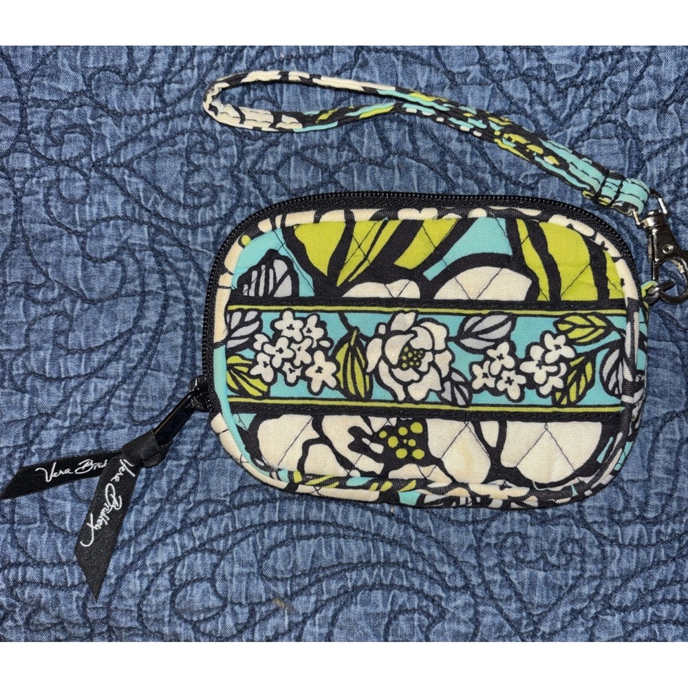 Vera Bradley Tech Case Island Blooms Wristlet Zip Coin Purse Removable Strap Ret
